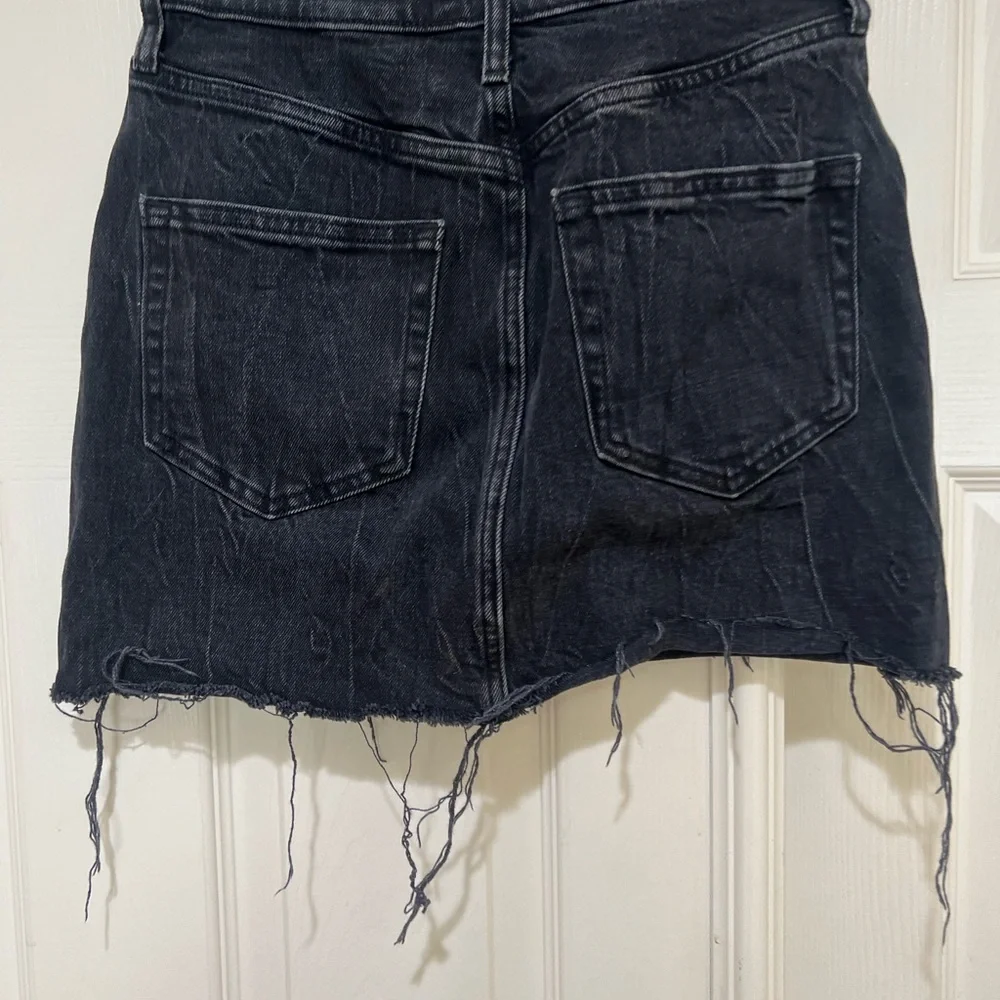 Abercrombie & Fitch Black Wash Ultra High‎ Rise Denim Jeans Short Skirt  26/2